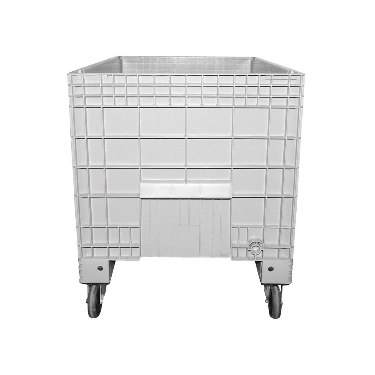 Pallet storage box, gray with wheels 732x1108x617mm Breckner Germany
