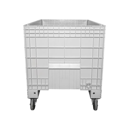 Pallet storage box, gray with wheels 732x1108x617mm Breckner Germany