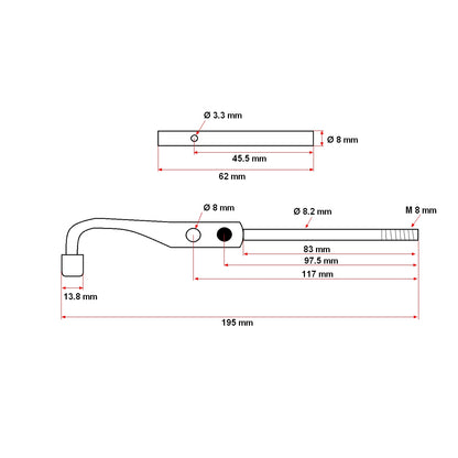 Clutch lever set 11 inches U-445