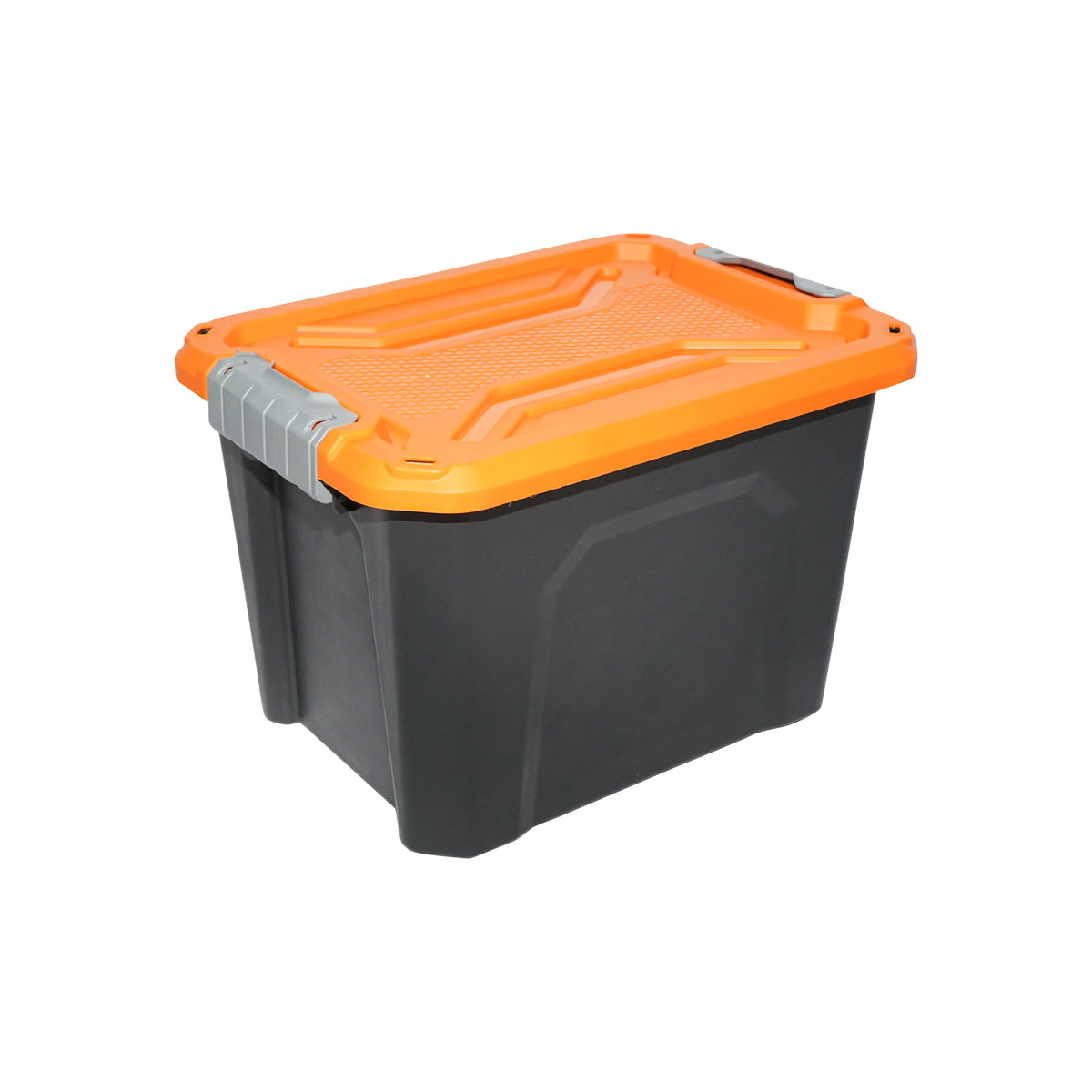 Box, heavy duty storage box 18L with lid, orange 385x295x260mm Breckner Germany