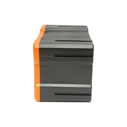 Modular orange plastic storage box, 4 drawers 158x266x170mm Breckner Germany