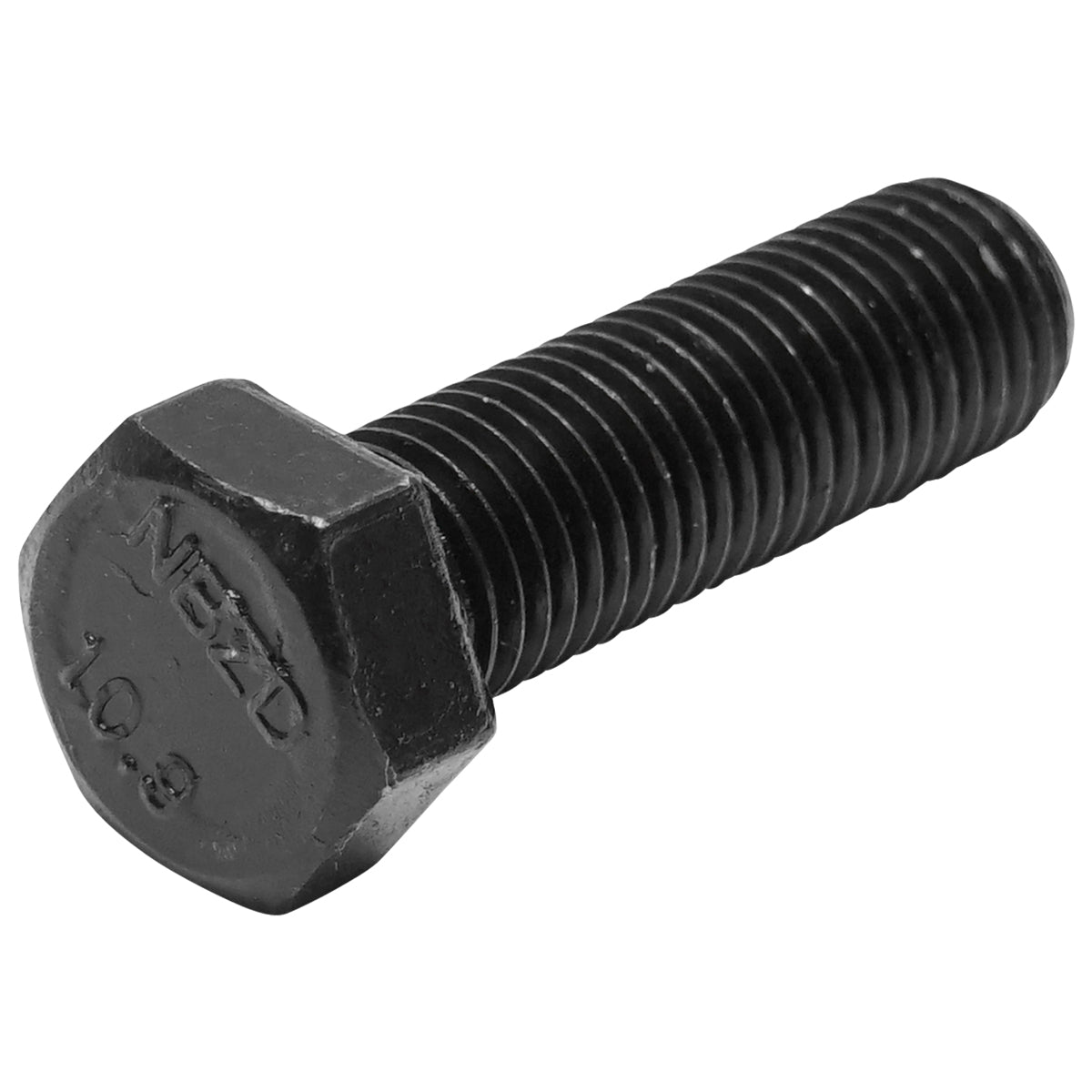 Set of 100 black screws with hexagonal head DIN 961 M12x1.5x40 G10.9