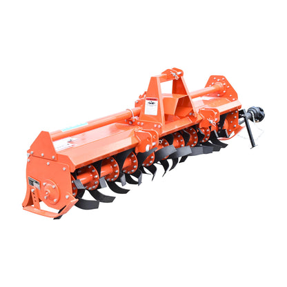 TS81 tiller with three-point attachment, included cardan, required power 55-75HP, working width 2m, depth 12-16cm with 54 Baisan blades.