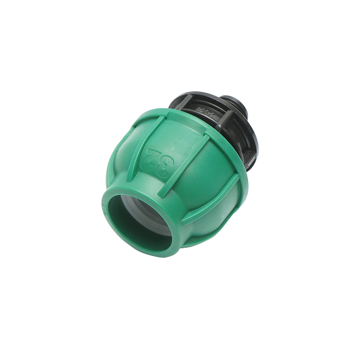 Compression fitting with external thread D32mmx1/2 inch, PN10 Bar for irrigation systems