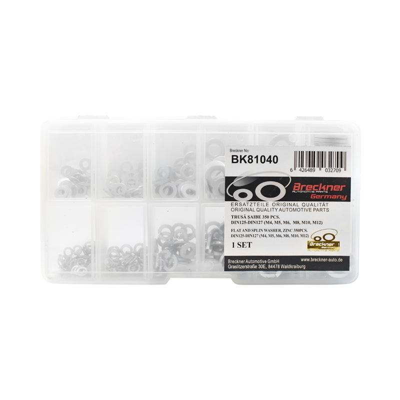 Washer set 350 pieces DIN125/DIN127 Breckner Germany M4, M5, M6, M8, M10, M12