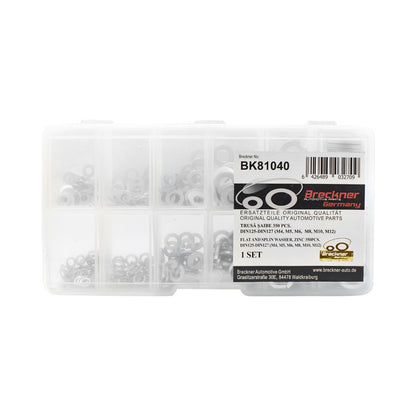 Washer set 350 pieces DIN125/DIN127 Breckner Germany M4, M5, M6, M8, M10, M12