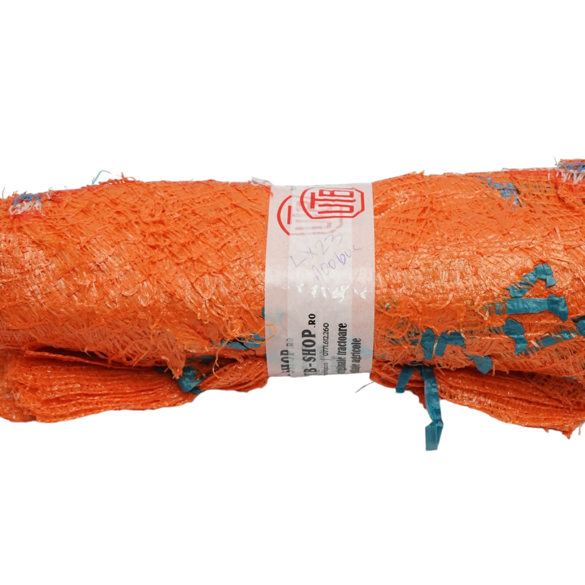 Mesh bag with handle 270x350mm Raschel type for vegetables 5Kg orange
