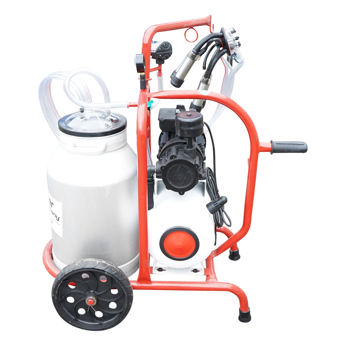 Milking machine for cows with a 160cc collector group, electrostatically painted chassis, 30L aluminum bucket, 1 post Breckner Germany