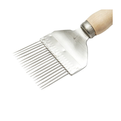 Stainless steel descaled fork with wooden handle 215mm