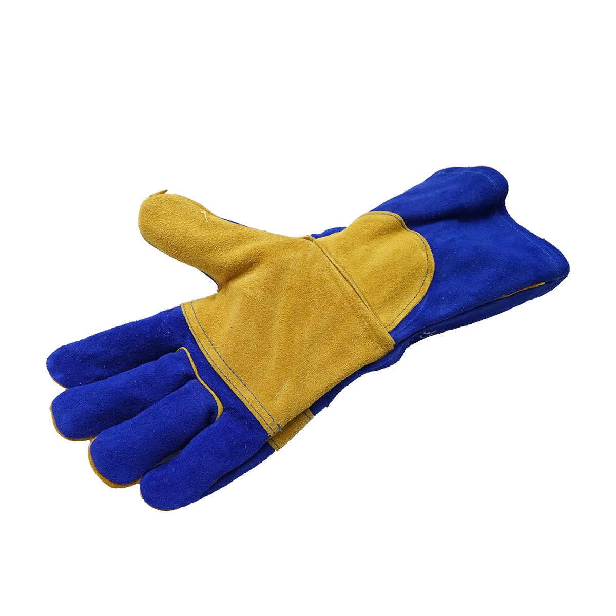 Leather welding gloves with reinforced palm, lining, 35cm long, size 10, Breckner Germany