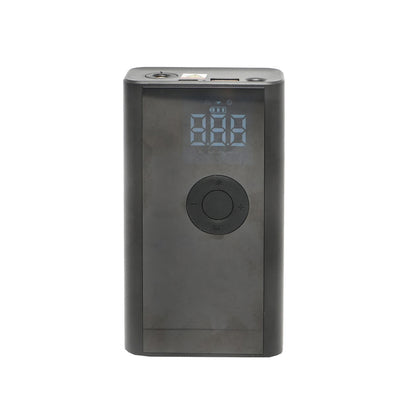 Black portable air compressor 36W rechargeable 4000mA battery with accessories