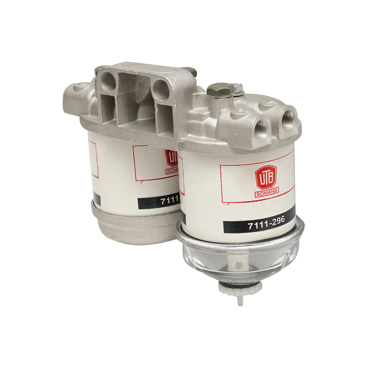 Double diesel filter battery at 90 degrees with glass cap UTB U-650