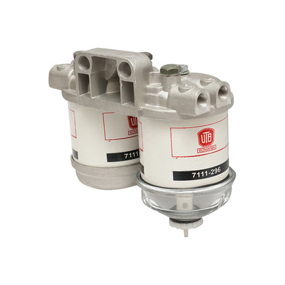 Double diesel filter battery at 90 degrees with glass cap UTB U-650