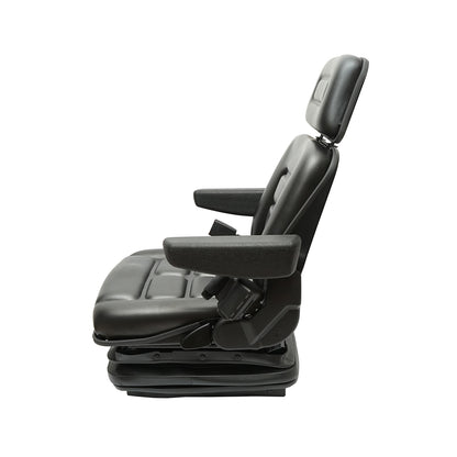 Universal adjustable seat for tractor with seat belt, armrests, and mechanical suspension 830x610mm