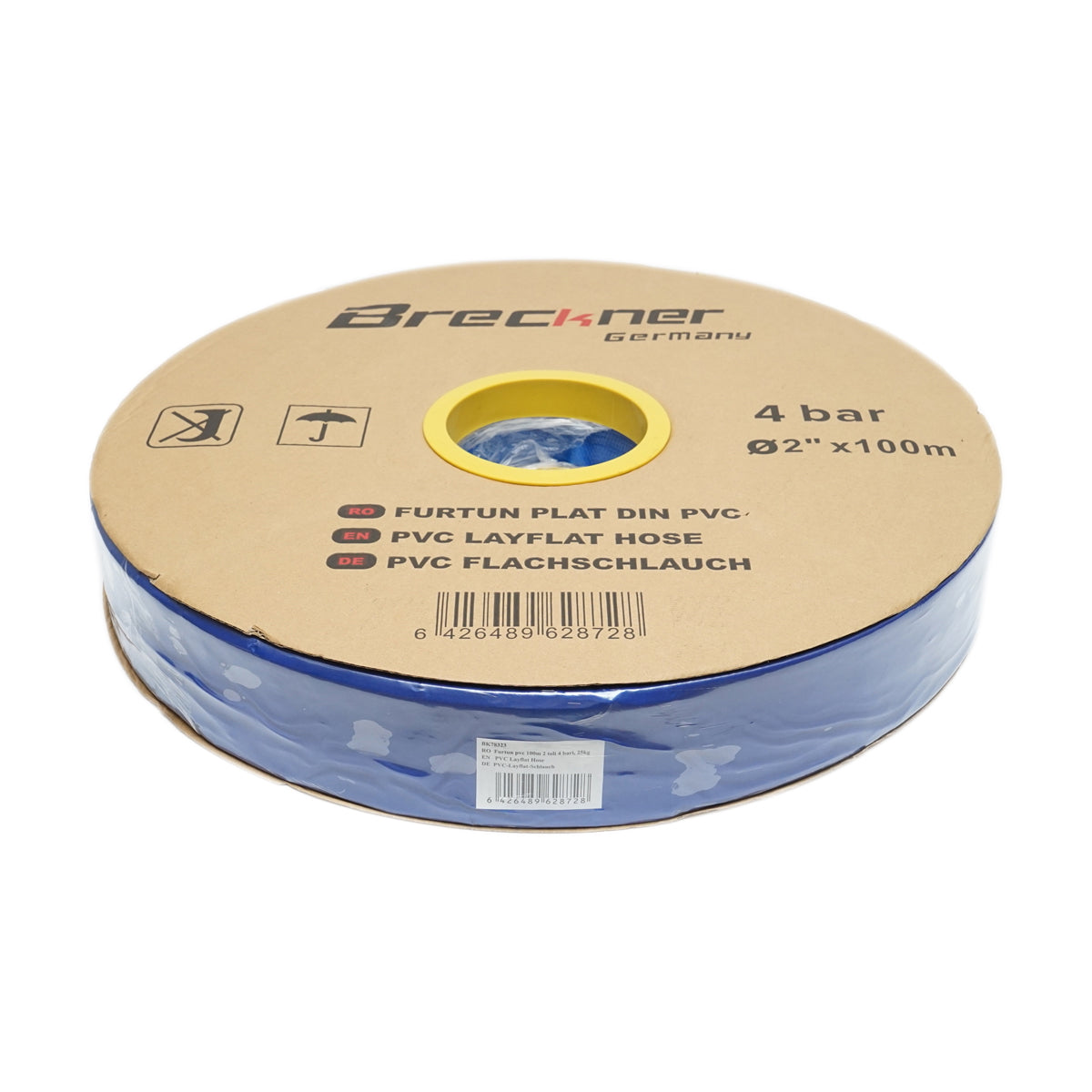 Flat water irrigation hose made of PVC 2 toll length 100m, PN4 Breckner Germany