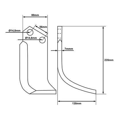 Right knife for the HTL milling machine