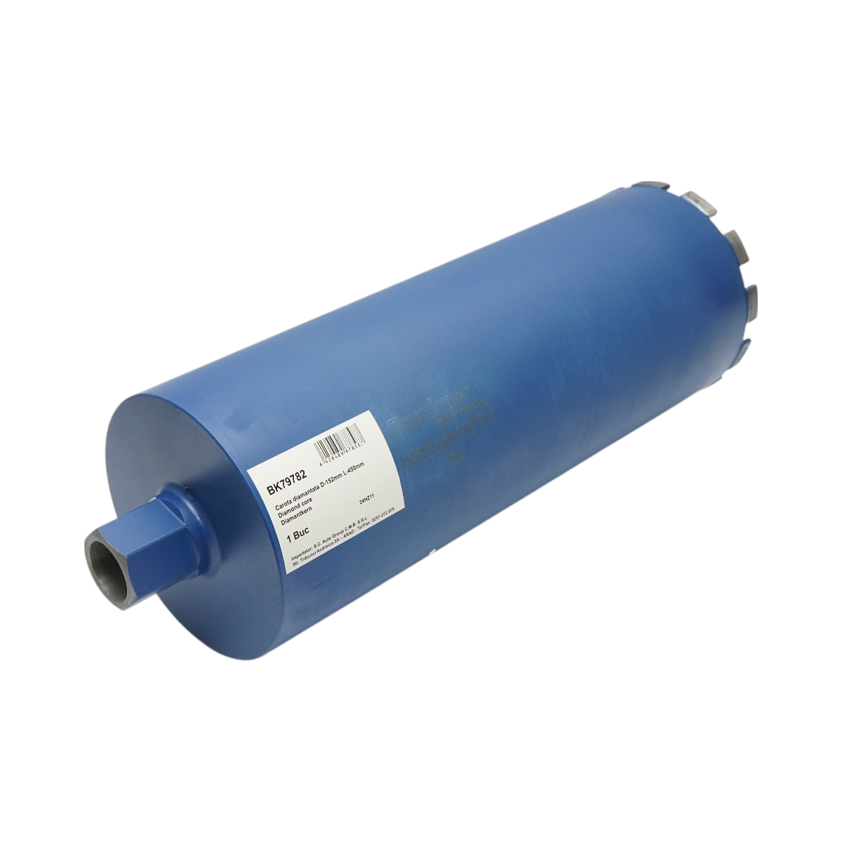 Diamond core drill 152x450mm with 1-1/4 UNC internal thread, wet drilling for concrete, brick Breckner Germany