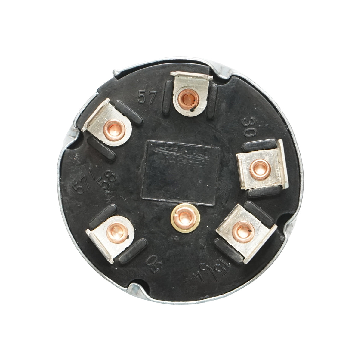 Ignition switch with key, 12V, 7 pins, 50mm diameter, 21mm mounting thread for Fiat, Case IH