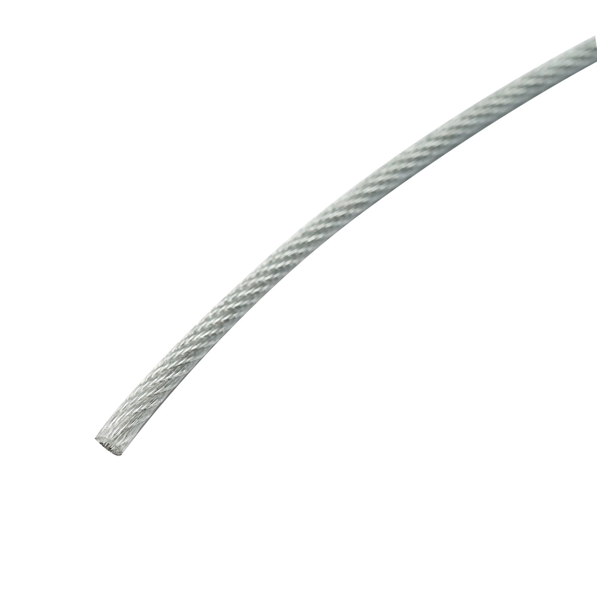 Galvanized steel cable with PVC coating 4mm diameter, 6x7+FC strands, maximum load 539Kg, weight 8.08Kg, 200m/roll