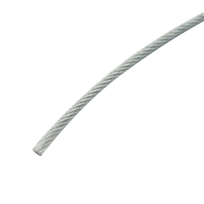 Galvanized steel cable with PVC coating 4mm diameter, 6x7+FC strands, maximum load 539Kg, weight 8.08Kg, 200m/roll