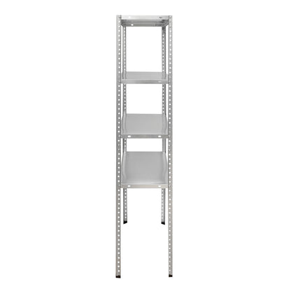 Metal shelf with 4 shelves, 147x75x30cm, 45kg/shelf, assembly with screws, galvanized