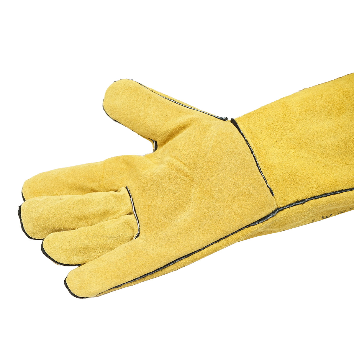 Leather welding gloves with lining, 35cm long size 10 Breckner Germany