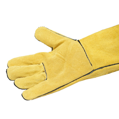 Leather welding gloves with lining, 35cm long size 10 Breckner Germany