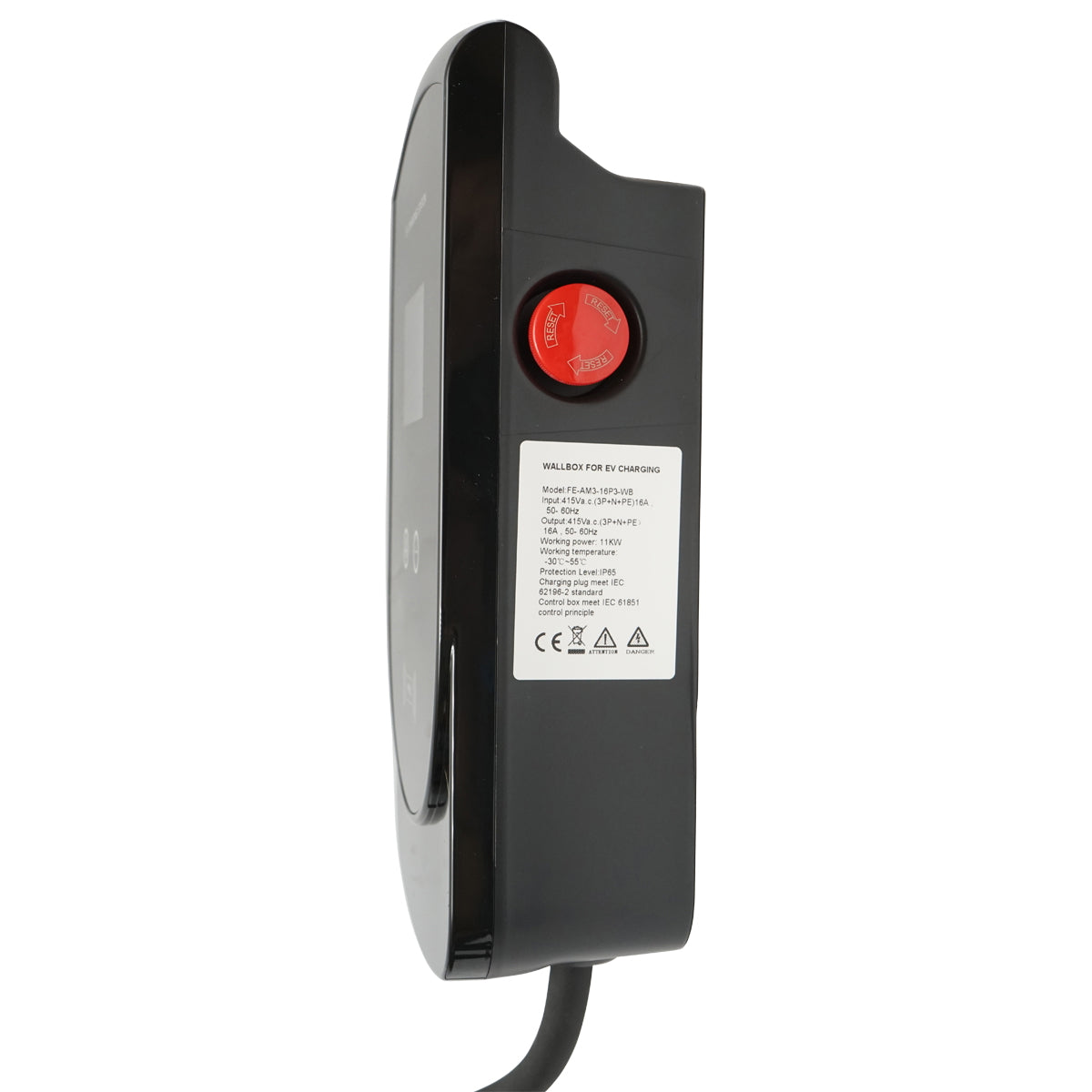 Wall charging station 380V, 5M, Type 2, 11KW, 16A, with connector
