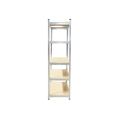 Metal shelf with 5 MDF shelves, 180x100x50cm, 250kg/shelf, no screw assembly, galvanized
