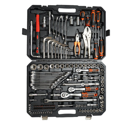 Hexagonal socket wrench set, fixed, bits, Allen keys, screwdrivers and tools 142 pieces Breckner Germany