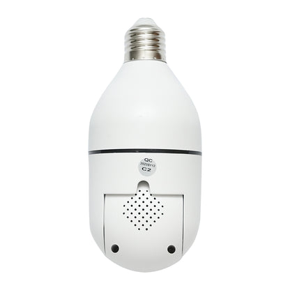Smart bulb PTZ dual lens surveillance camera, WIFI 2.4G 1080P, E27 bulb type with motion sensor, human detection and iCSee application