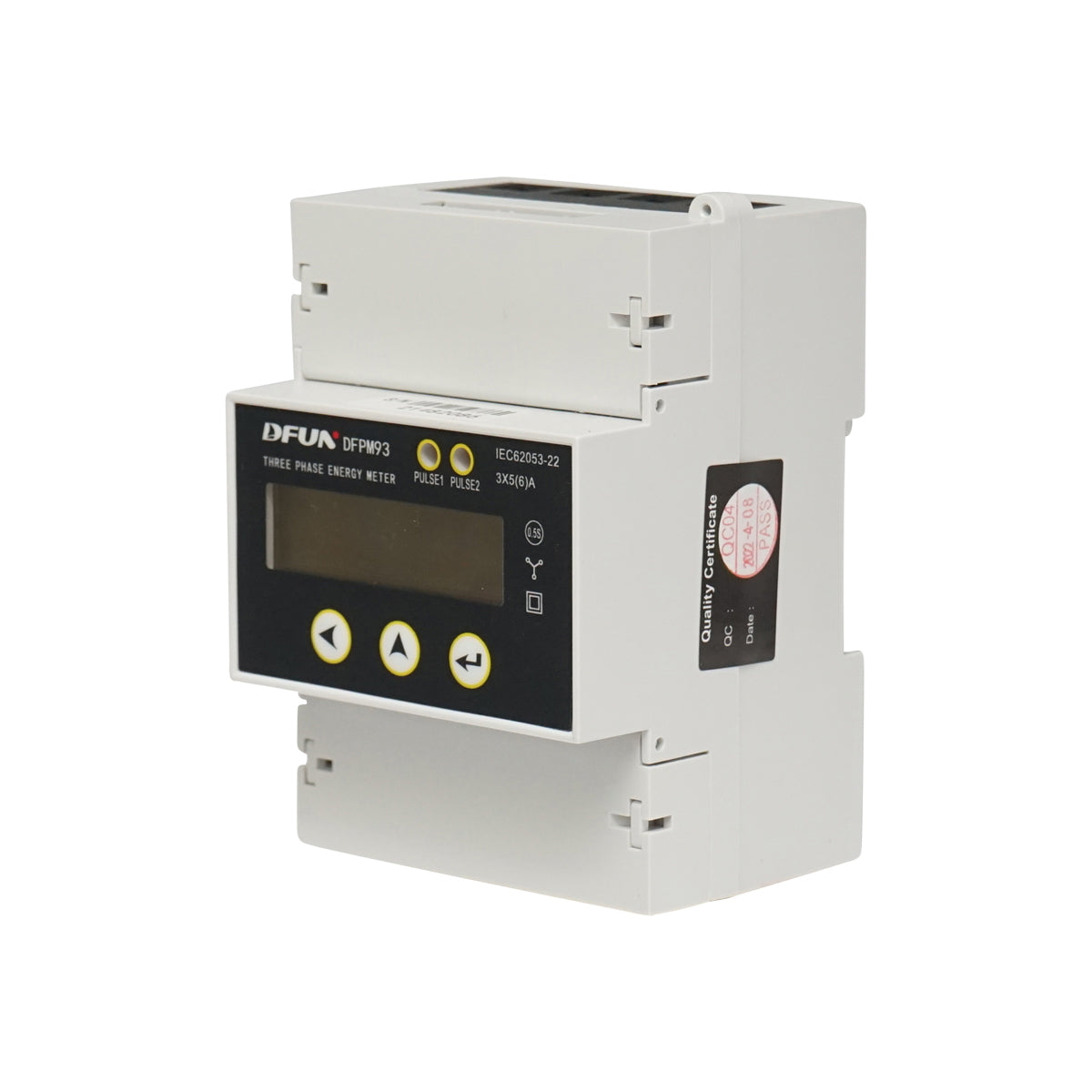 DFUN DFPM93 power relay, smart meter, three-phase 3x220-380V, 6400imp/Kwh with digital fuse, Split Core transformer 600V, 200A/5A, 50-60Hz