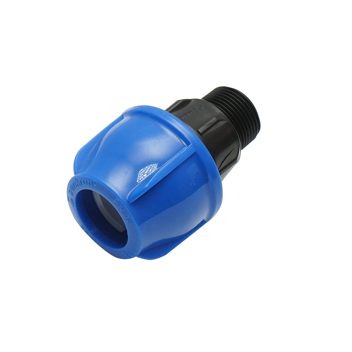 Compression fitting with external thread D25mmx3/4 inch, PN16 for irrigation systems
