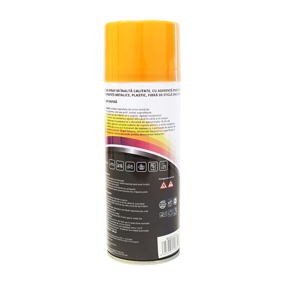 Professional yellow car paint spray, Caterpillar type, quick-drying 450ml MAGIC