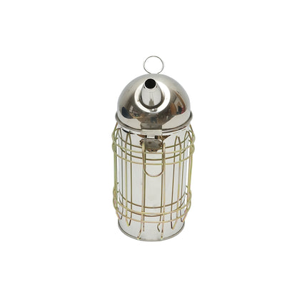 Stainless steel electric bee smoker with thermal shield cylinder, USB charging 190mm
