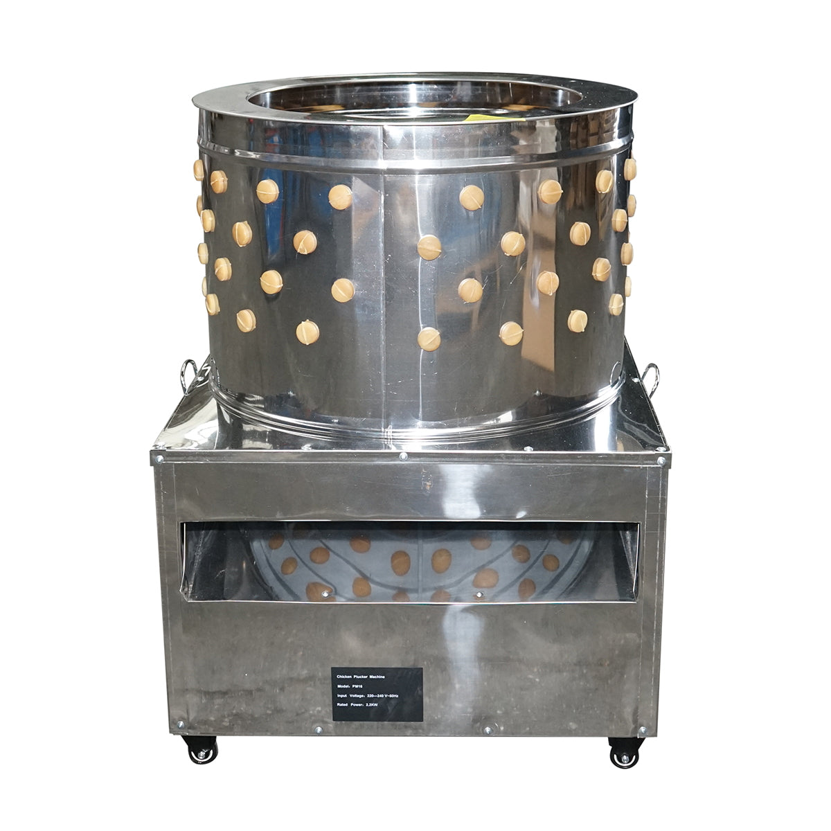 Inox plucker 2200W, 220V max capacity 6 birds, 157 fingers, 240 r/min IP68