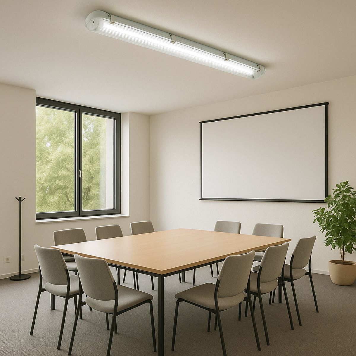 LED lighting fixture fluorescent 2x36W, 220V, 1270x130x90mm IP65 Breckner Germany