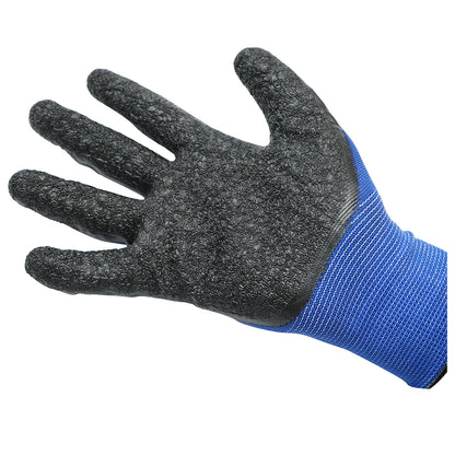 Latex and polyester work gloves black-blue size 10 Breckner Germany