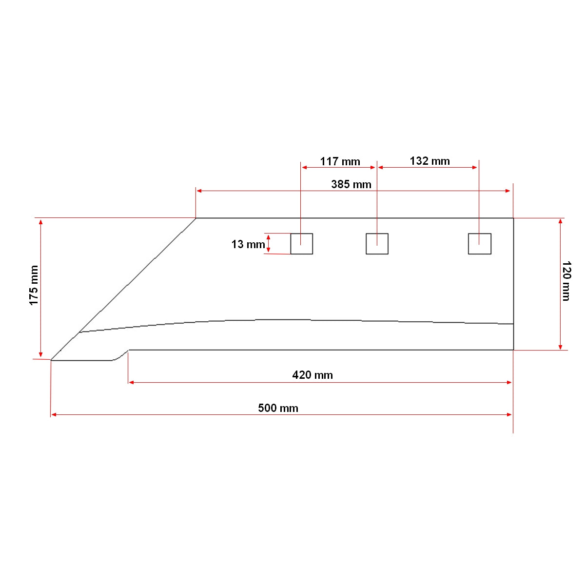 Brazdar with plow tip PP3 sharpened