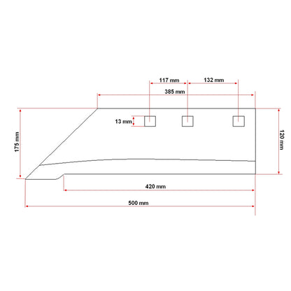 Brazdar with plow tip PP3 sharpened