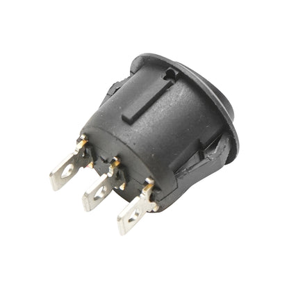 Universal round switch 3 pins fi 20mm with dead point ON-OFF-ON I-O-II 6A 250VAC/10A 125VAC