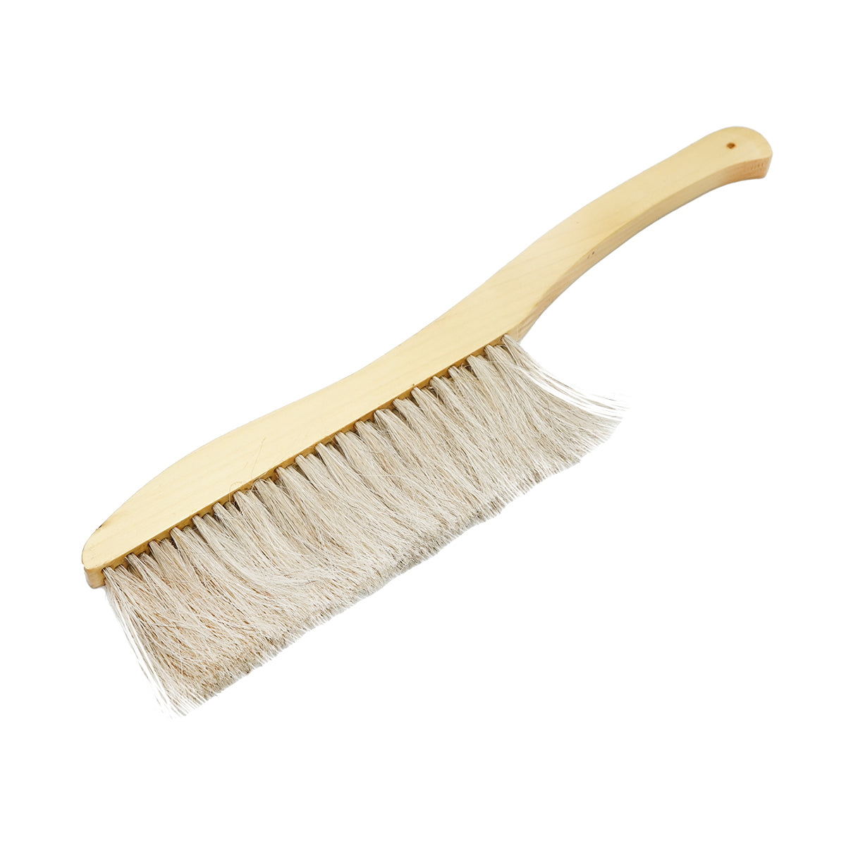 Triple row beekeeping brush made of horsetail with a wooden handle and rounded tip 400x100x15mm
