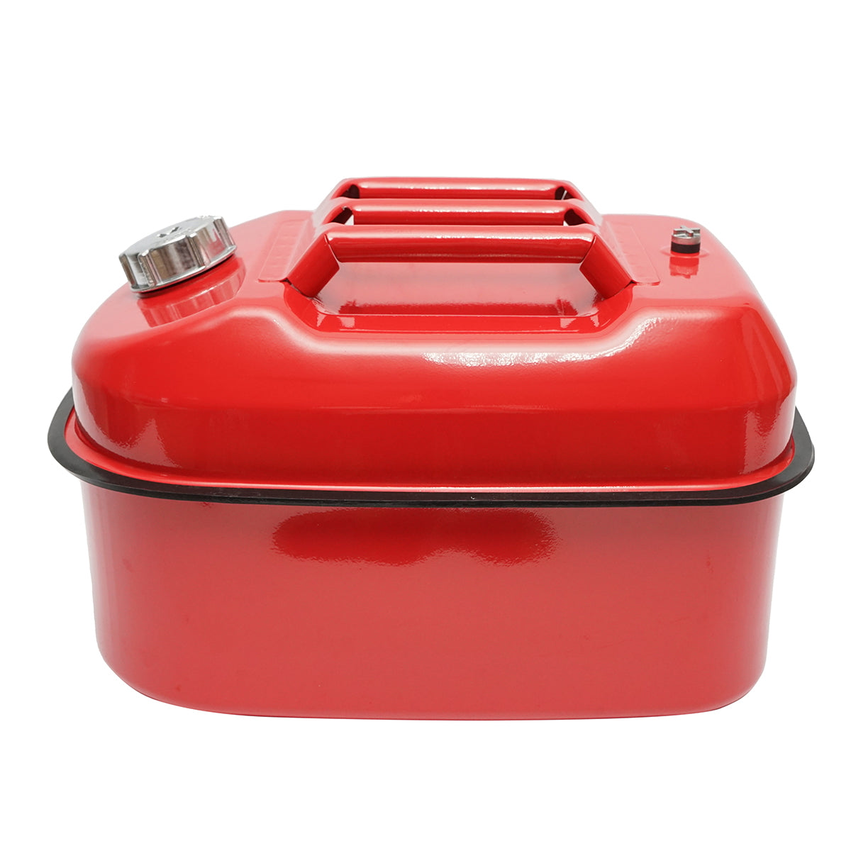 Horizontal metal canister 20L with flexible hose and screw cap