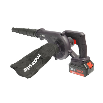 Air blower and vacuum cleaner with a 20V/4000mAh battery and charger 220V/50-60Hz, air flow 2.3m3/min, 20000rpm Makute