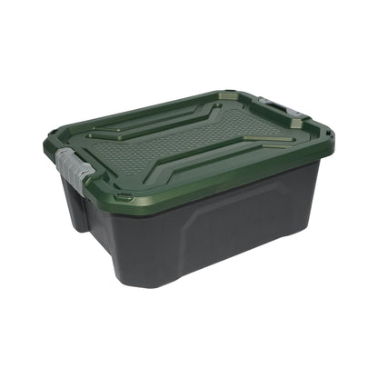 Box, heavy duty storage chest 20L with lid, green 490x380x200mm Breckner Germany