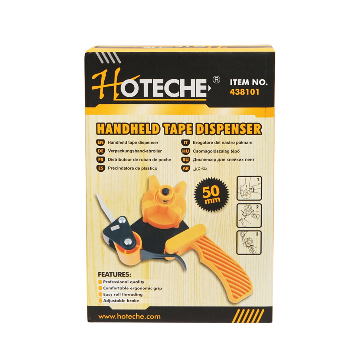 Adhesive tape dispenser - scotch for packaging 50mm Hoteche