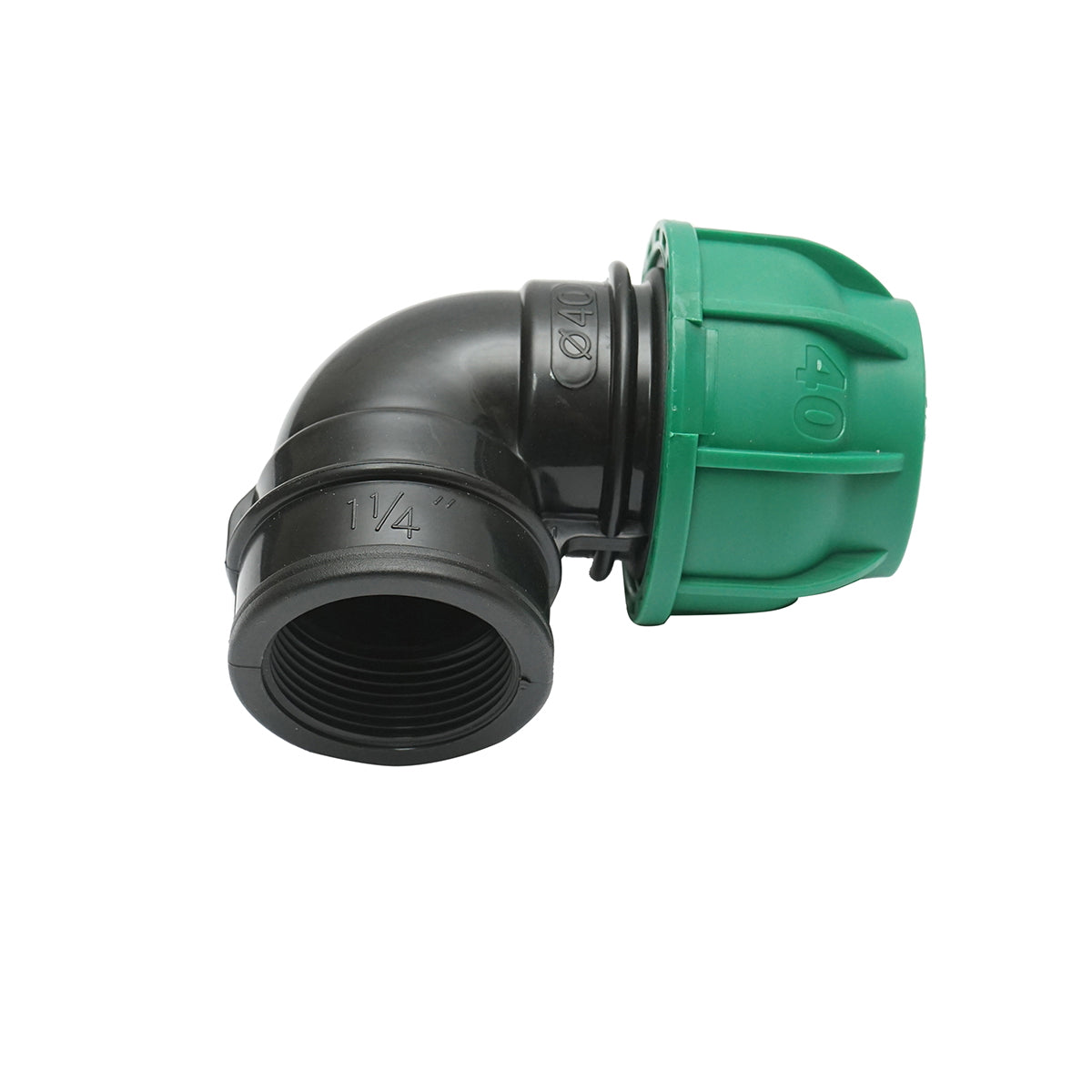 Compression fitting with inner thread D40mmx1-1/4 toll, PN10 bar for irrigation systems