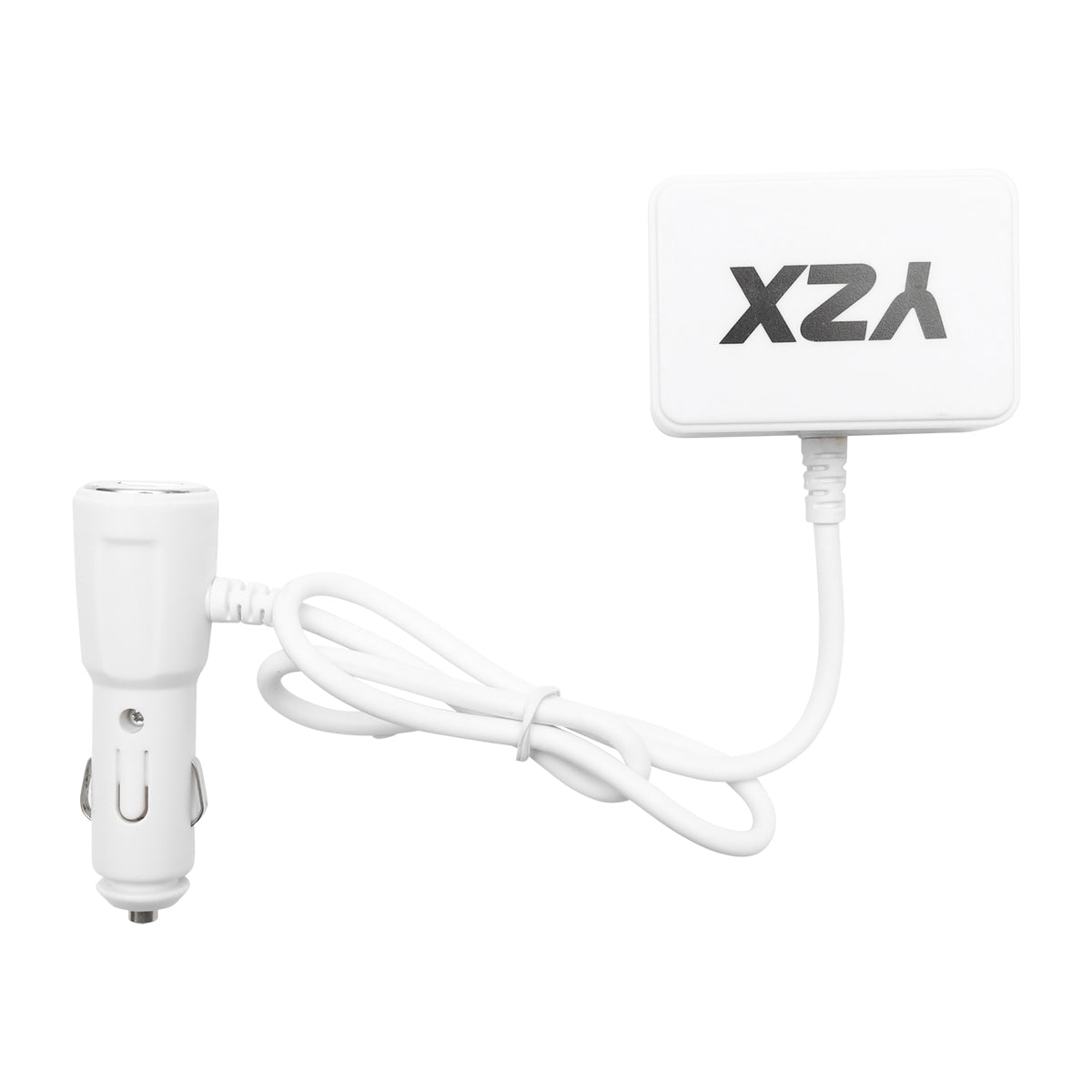 Dual car cigarette lighter adapter 12/24V and 1 USB port 5V 1000mA white