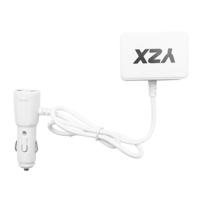 Dual car cigarette lighter adapter 12/24V and 1 USB port 5V 1000mA white