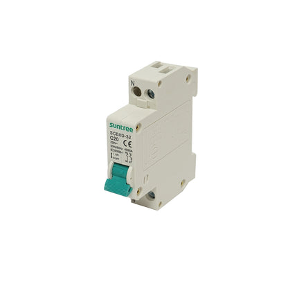 Bipolar automatic circuit breaker 1P+N, 20A, 4.5kA Suntree